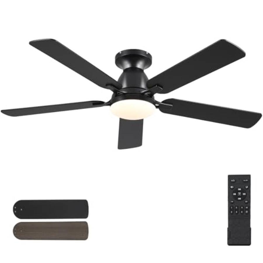 Ceiling Fan Low Profile Flush Mount - Ventilatori da Soffitto con Luci 52