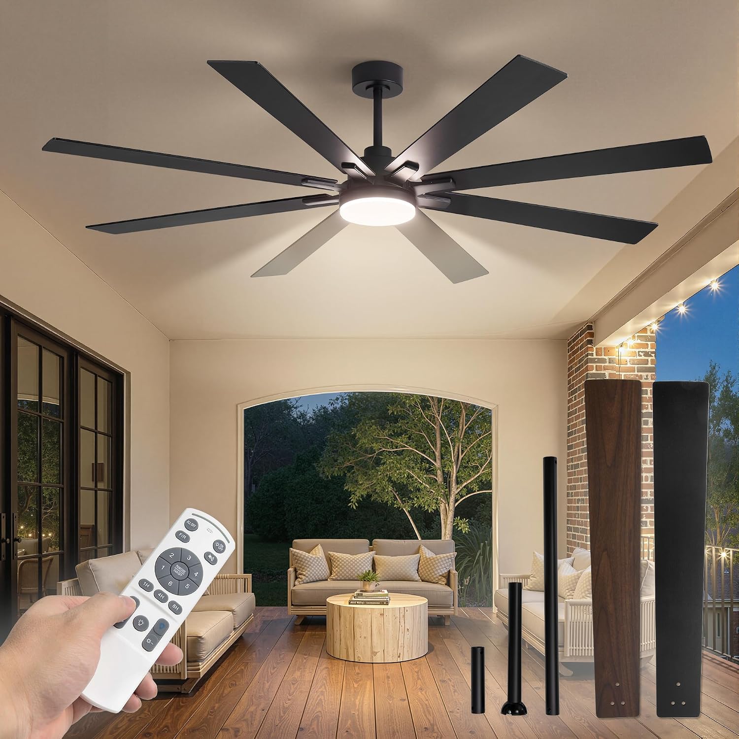 Ceiling Fan Outdoor Damp Rated - Ventilatore da soffitto da 72 pollici
