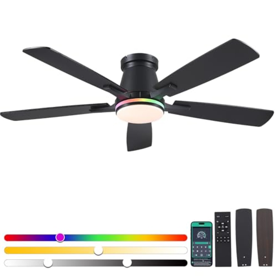 Ceiling Fan Low Profile Flush Mount - Ventilatore da soffitto per camera da