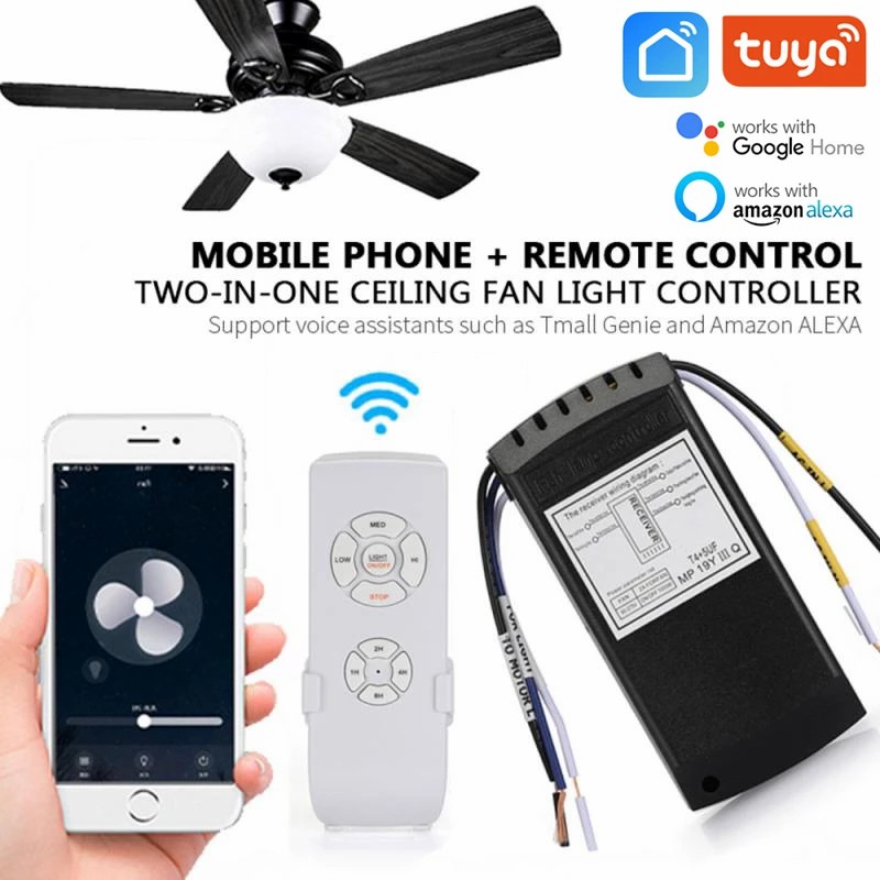 Smart Ceiling Fan Alexa Wifi - Kit di Controllo Remoto per Ventilatore