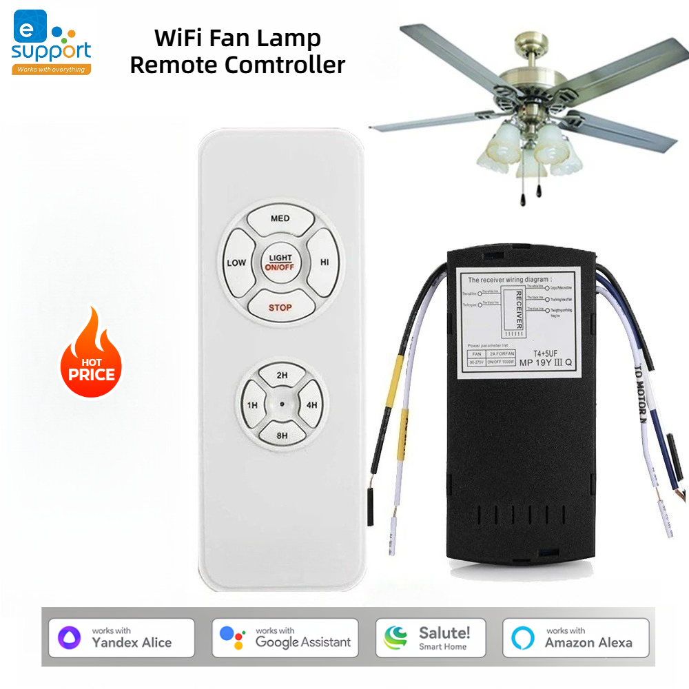 Ceiling Fan With Remote Control Reversible - Telecomando WiFi EWelink per Ventilatore da
