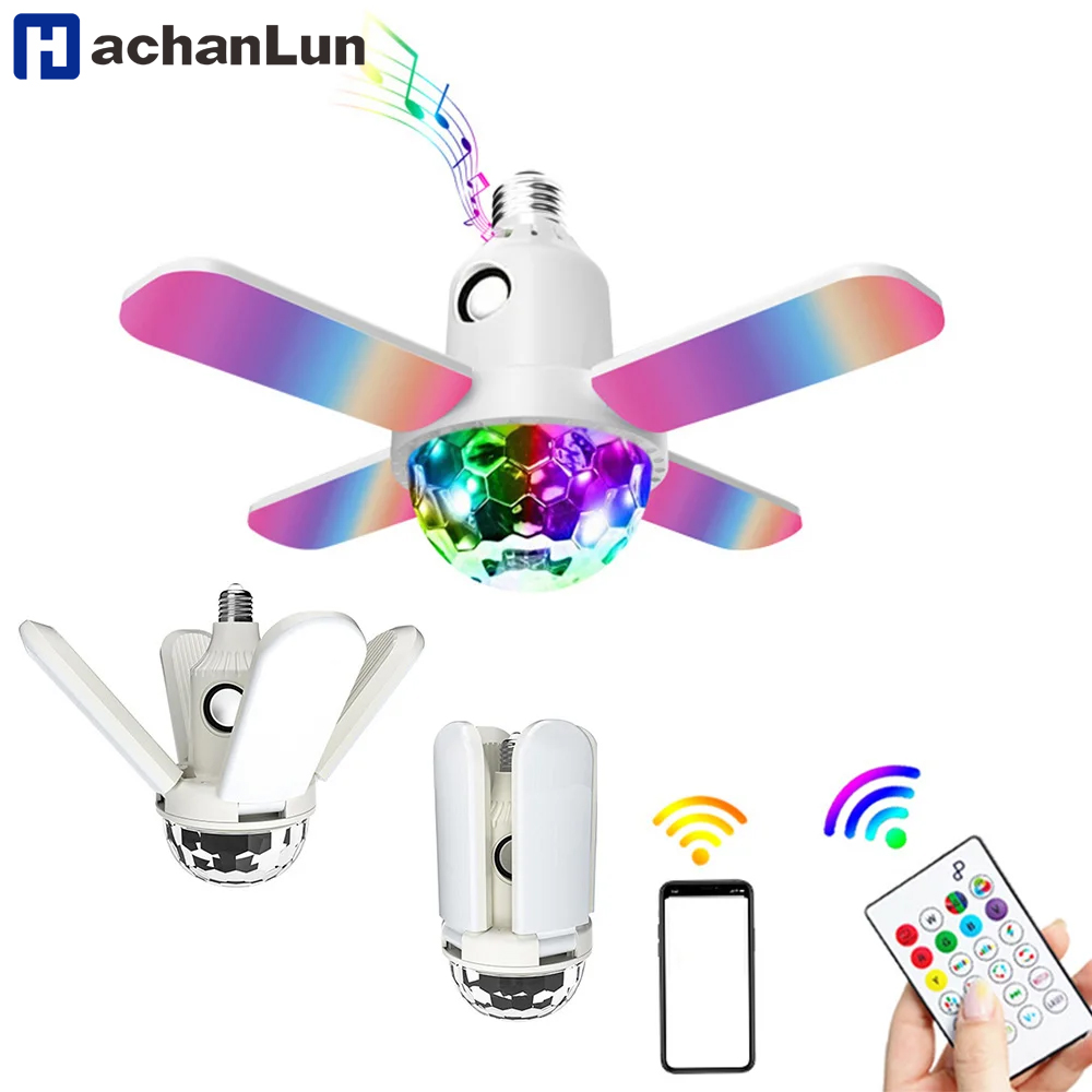 Smart Ceiling Fan With Light Remote - E27 Lampadina a LED Ventilatore Lampada