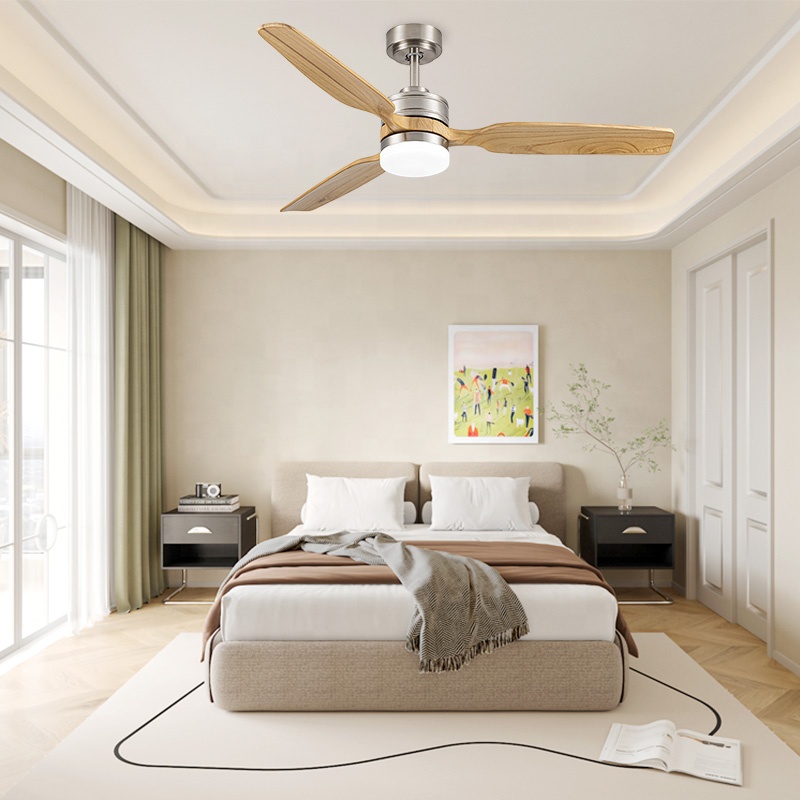 Ceiling Fan Led 3 Blade Modern - Ventilatore da Soffitto Moderno in Legno