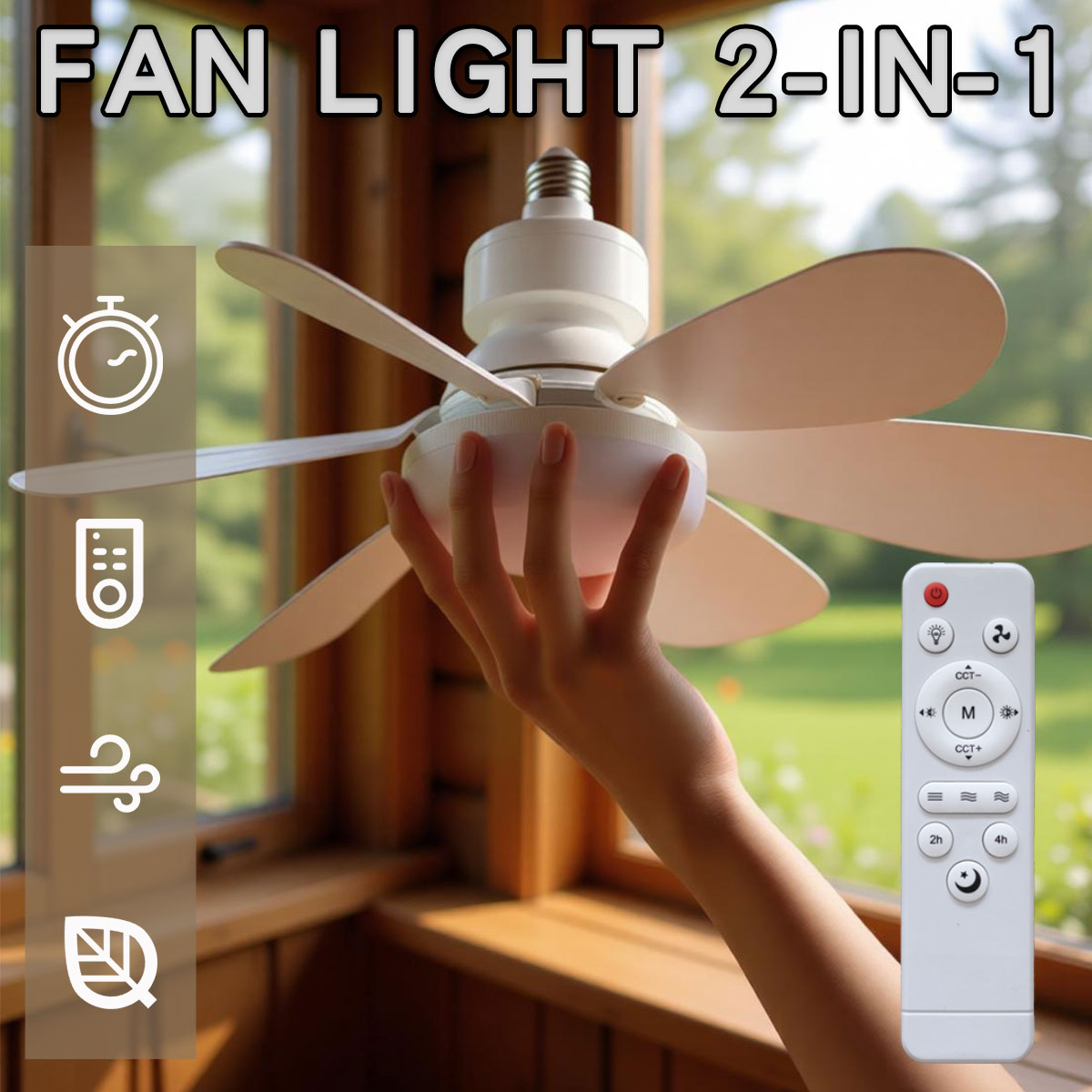 Ceiling Fan Led 3 Blade Modern - Ventilatore da soffitto a 6 pale