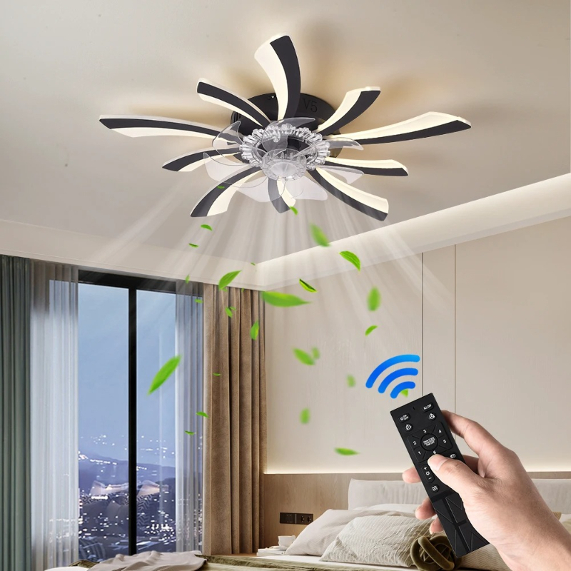 Smart Ceiling Fan With Light Remote - Lampada con Ventilatore da Soffitto per