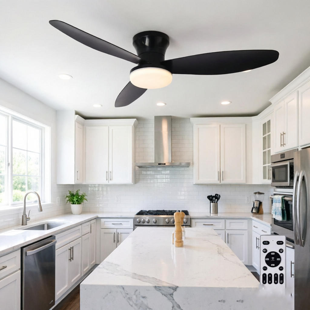 Ceiling Fan Led 3 Blade Modern - Ventilatore da soffitto con luce, 3