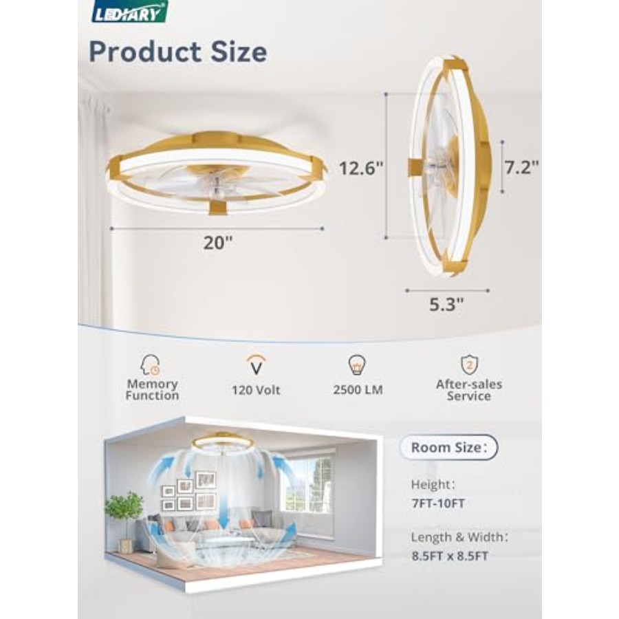 Ventilatori da soffitto con lu - Ceiling Fan Low Profile Flush Mount recensione e prezzo