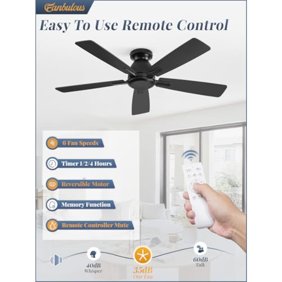 Ventilatore da Soffitto a Inca - Ceiling Fan Low Profile Flush Mount recensione e prezzo