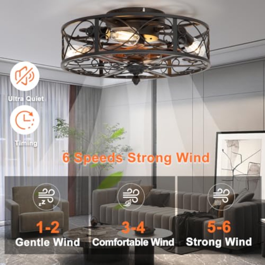 Ventilatore da soffitto a inca - Ceiling Fan Low Profile Flush Mount recensione e prezzo