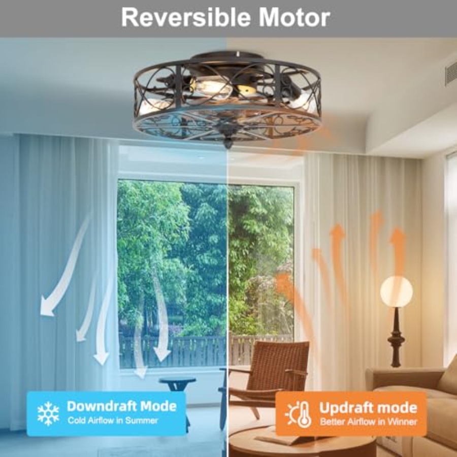 Ventilatore da soffitto a inca - Ceiling Fan Low Profile Flush Mount recensione e prezzo