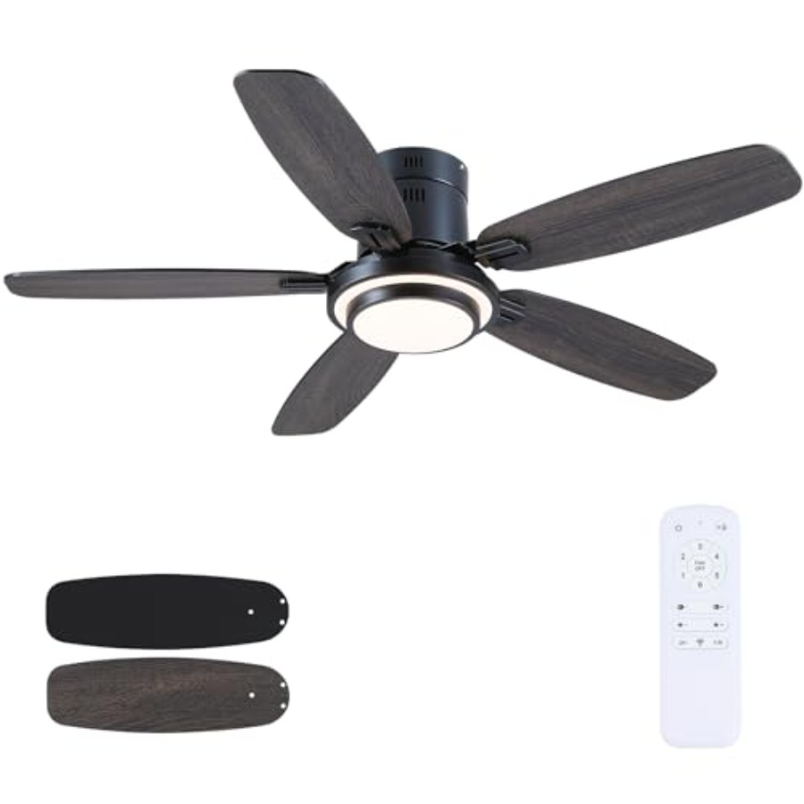 Ventilatori da soffitto neri c - Ceiling Fan Low Profile Flush Mount recensione e prezzo