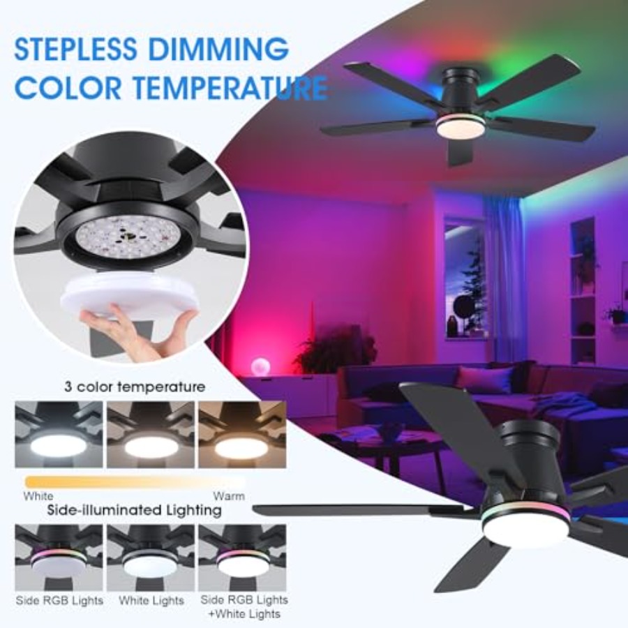 Ventilatori da soffitto da 52  - Ceiling Fan Low Profile Flush Mount recensione e prezzo