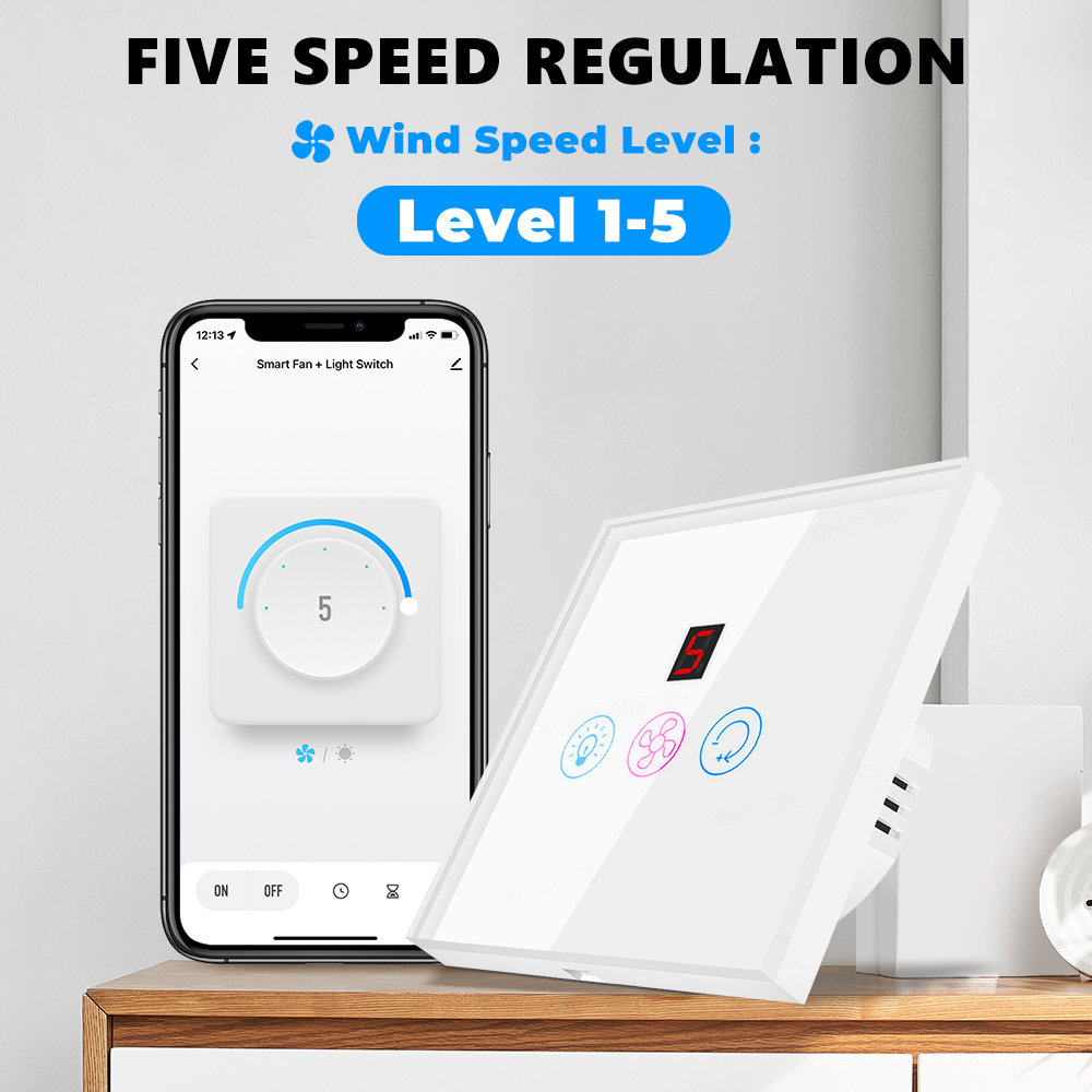 EU Us Tuya Smart WiFi Touch Sw - Smart Ceiling Fan Alexa Wifi recensione e prezzo