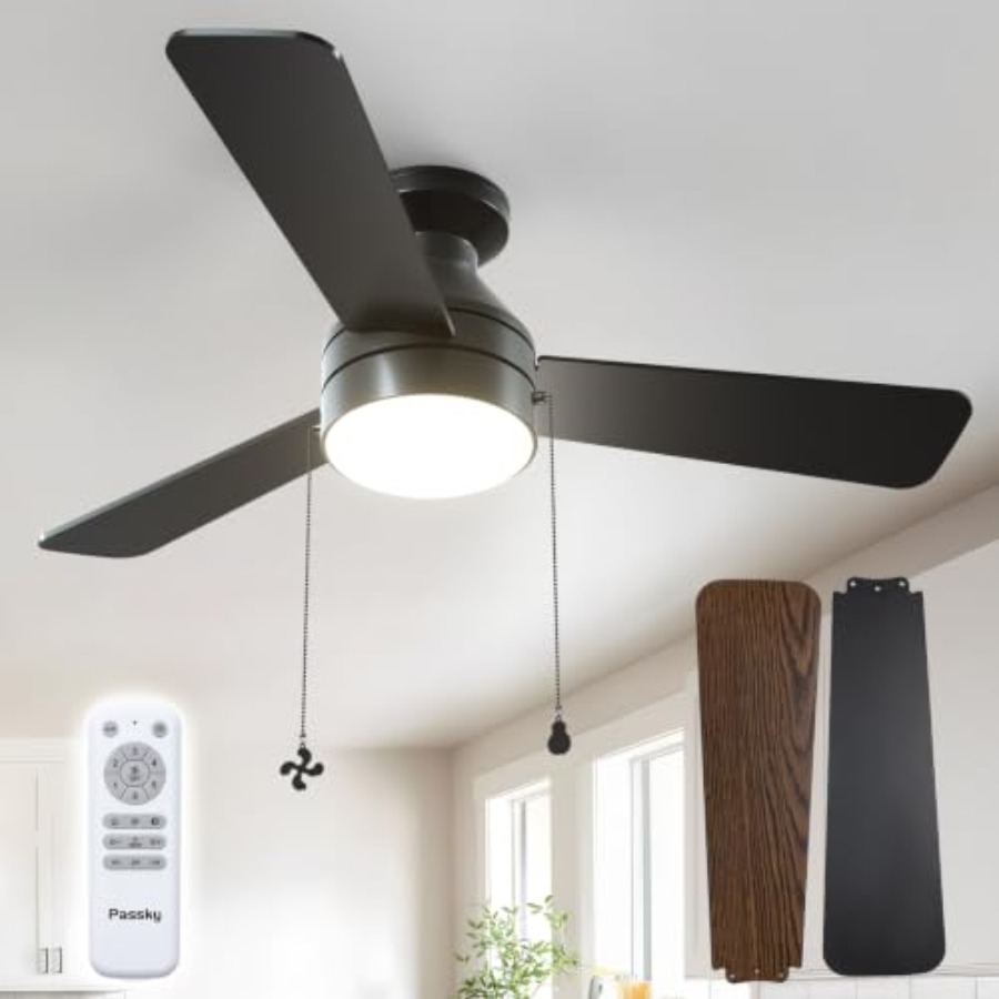 Ventilatori da soffitto con lu - Ceiling Fan Low Profile Flush Mount recensione e prezzo