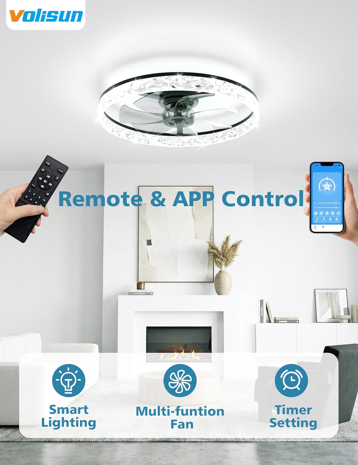 Ventilatore da soffitto modern - Ceiling Fan Low Profile Flush Mount recensione e prezzo