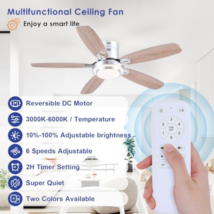 Ventilatori da soffitto a bass - Ceiling Fan Low Profile Flush Mount recensione e prezzo