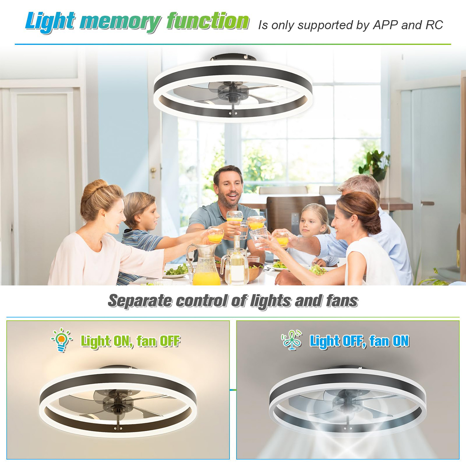 Ventilatore da soffitto modern - Ceiling Fan With Remote Control Reversible recensione e prezzo