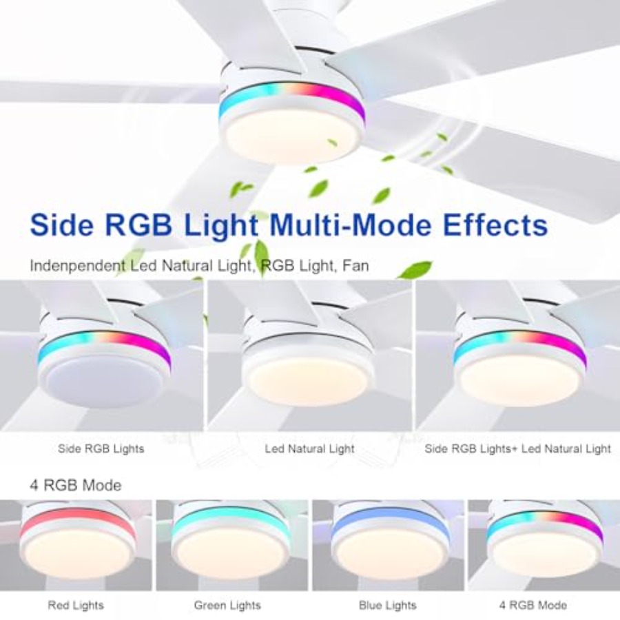 Ventilatore da soffitto RGB bi - Ceiling Fan Low Profile Flush Mount recensione e prezzo