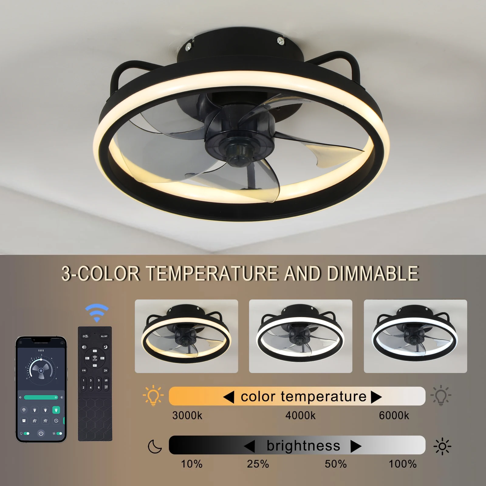 Ventilatore moderno da soffitt - Smart Ceiling Fan With Light Remote recensione e prezzo