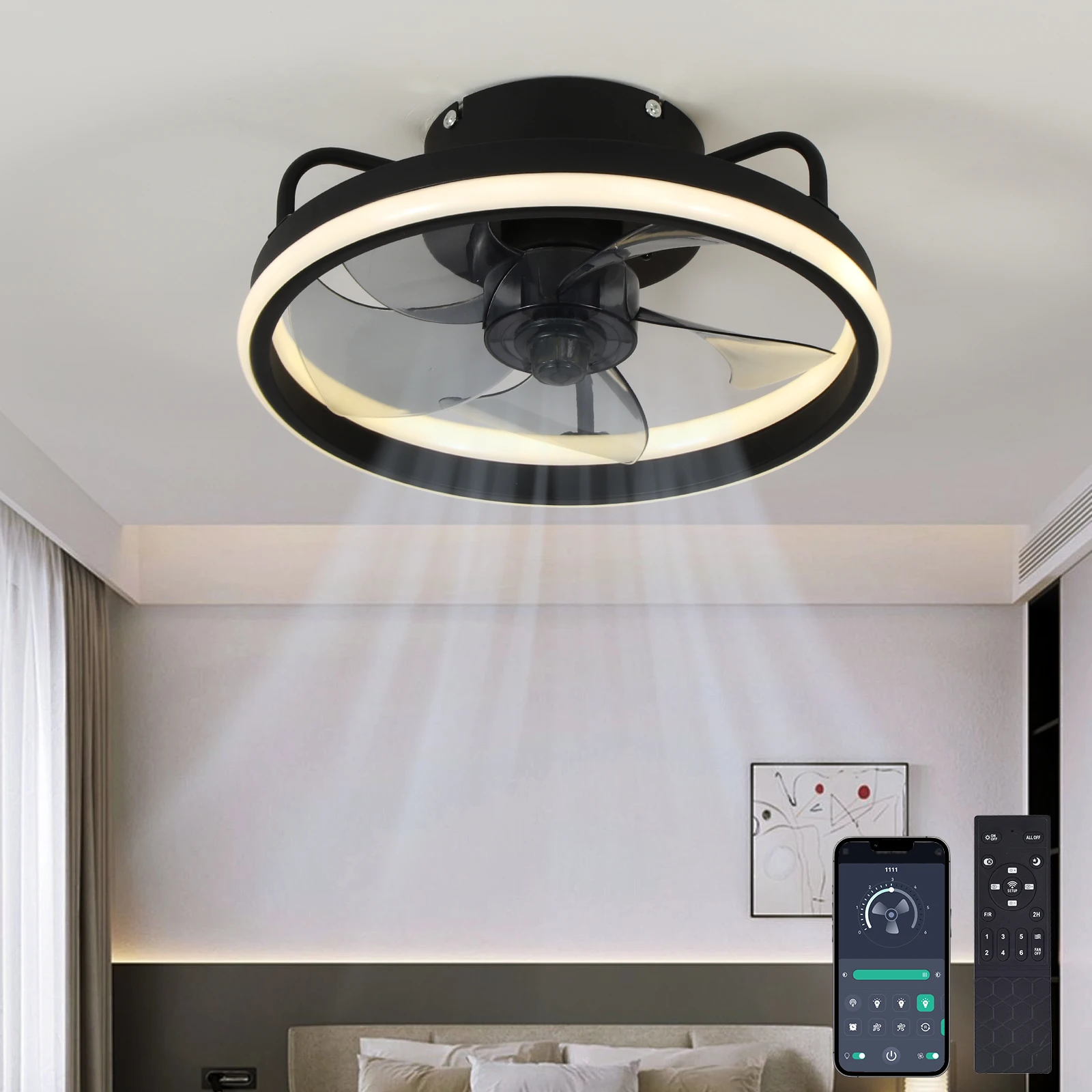 Ventilatore moderno da soffitt - Smart Ceiling Fan With Light Remote recensione e prezzo