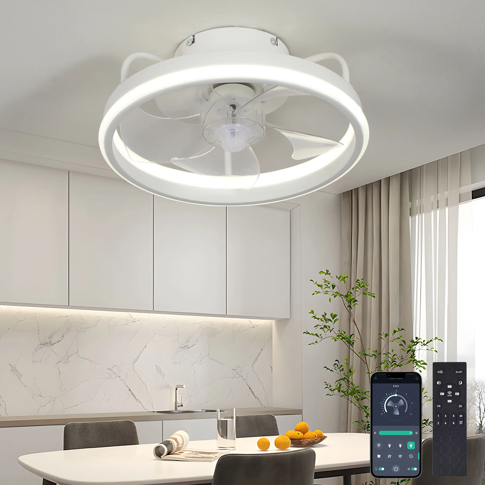 Ventilatore moderno da soffitt - Smart Ceiling Fan With Light Remote recensione e prezzo