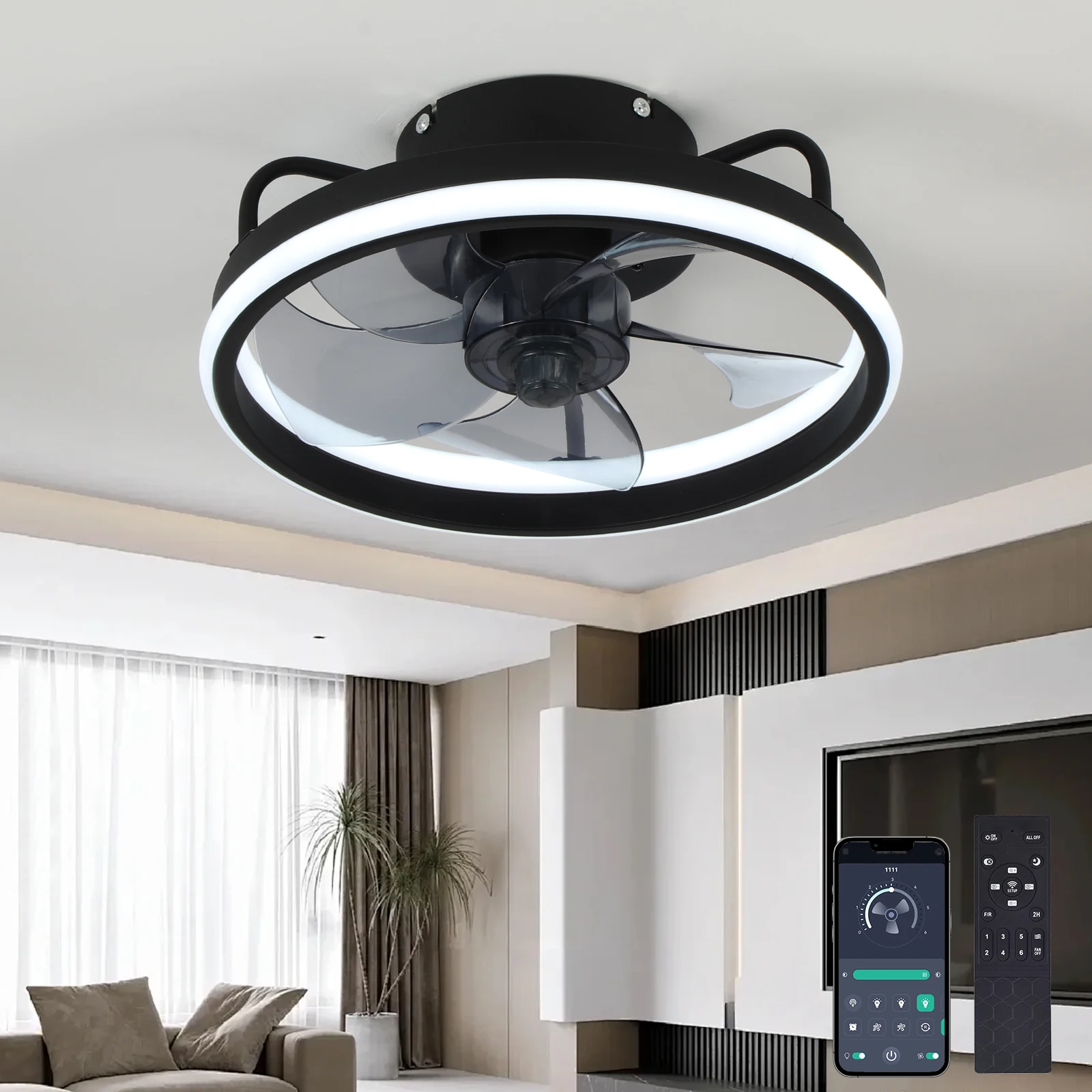 Ventilatore moderno da soffitt - Smart Ceiling Fan With Light Remote recensione e prezzo
