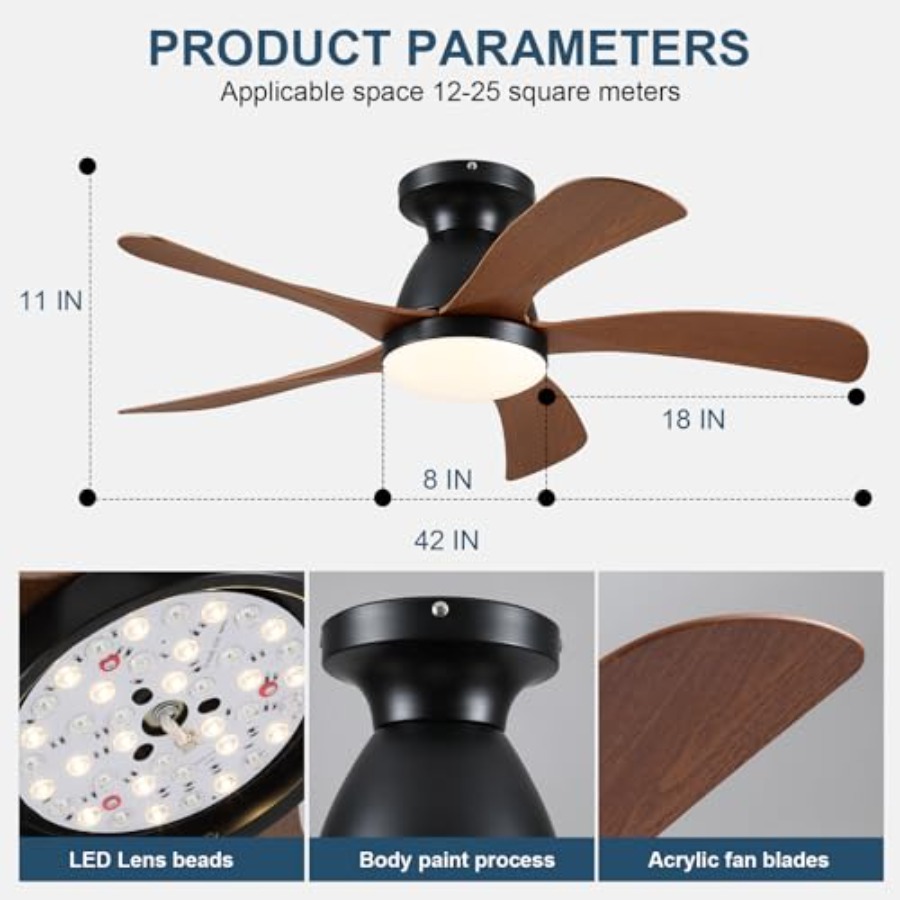 Ventilatori da soffitto a bass - Ceiling Fan Low Profile Flush Mount recensione e prezzo
