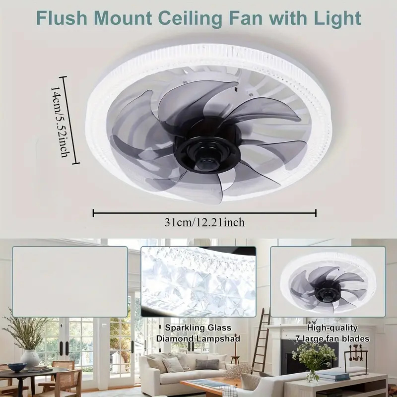 Ventilatori da soffitto con lu - Ceiling Fan Low Profile Flush Mount recensione e prezzo