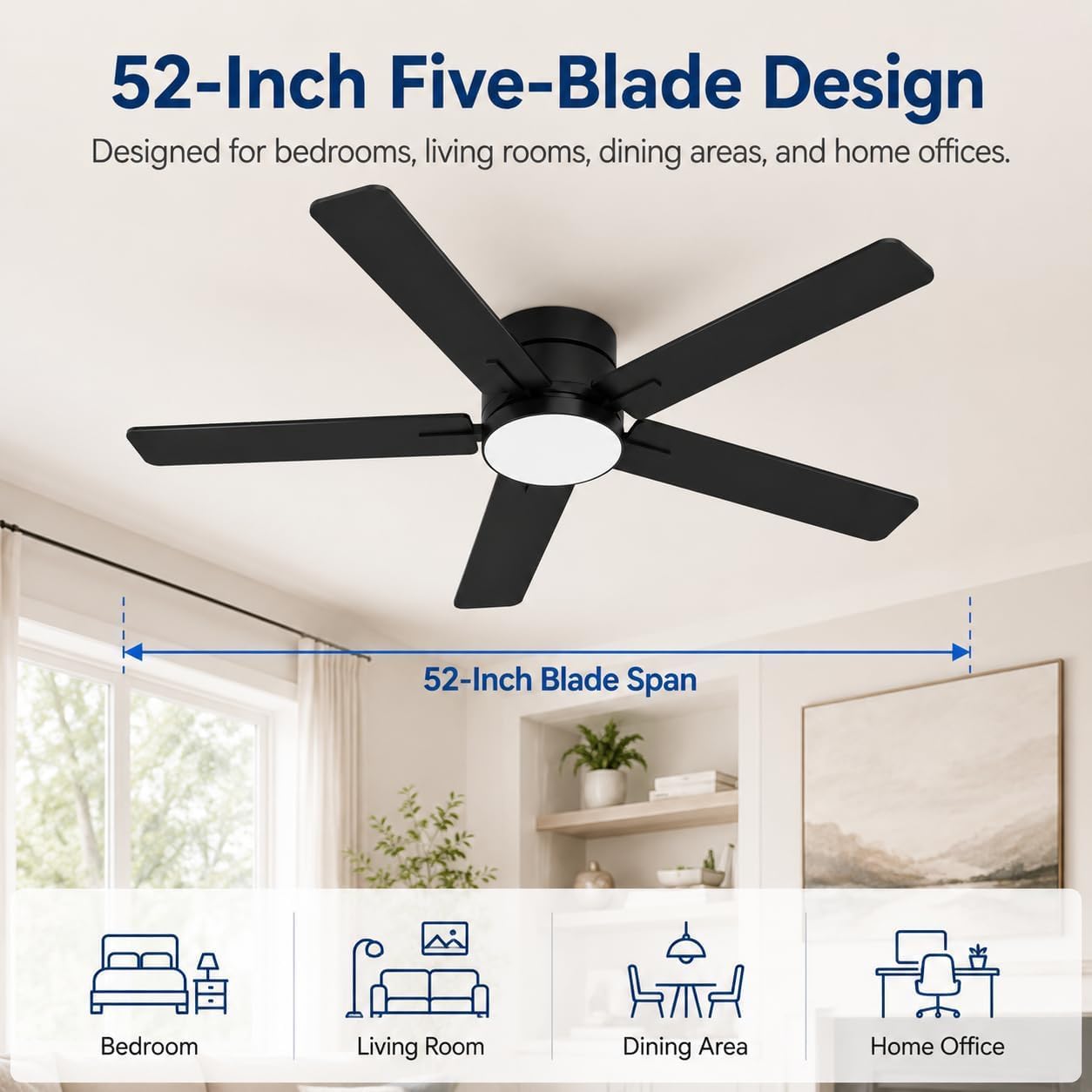 Ventilatore da soffitto a bass - Ceiling Fan Low Profile Flush Mount recensione e prezzo