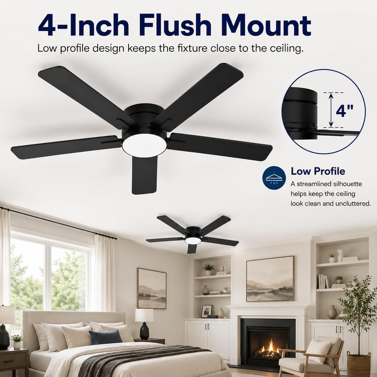 Ventilatore da soffitto a bass - Ceiling Fan Low Profile Flush Mount recensione e prezzo