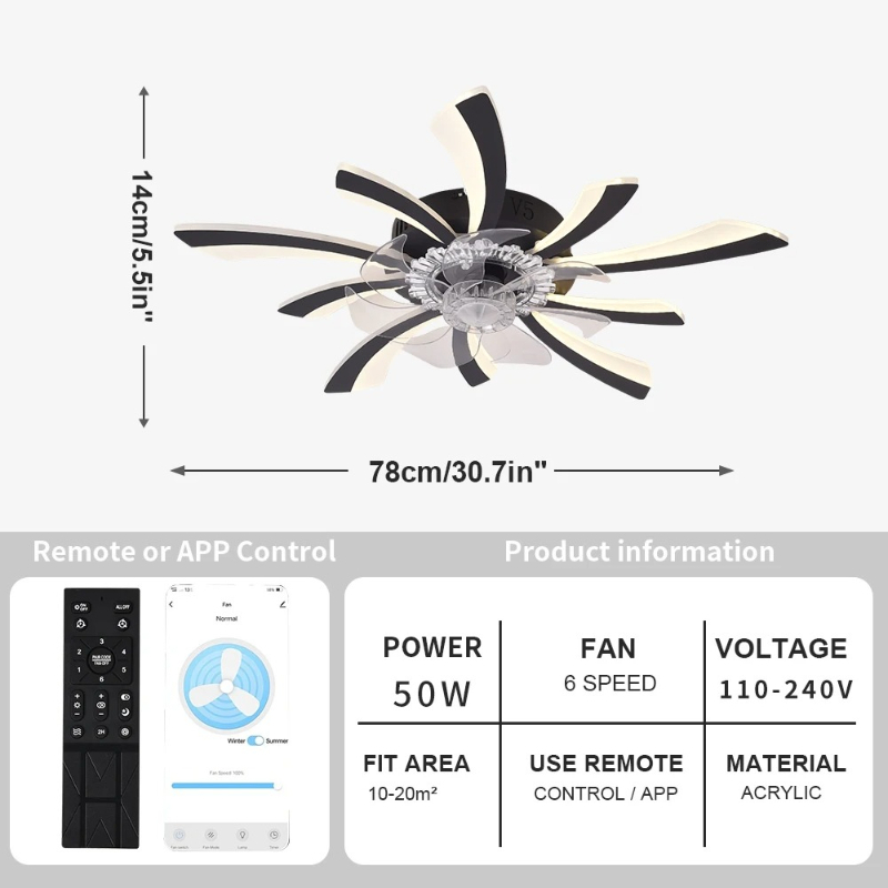 Lampada con Ventilatore da Sof - Smart Ceiling Fan With Light Remote recensione e prezzo